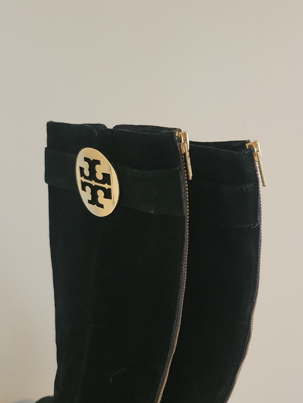 Tory Burch Uma Black Suede Logo Boots size 9 - Picture 6 of 9